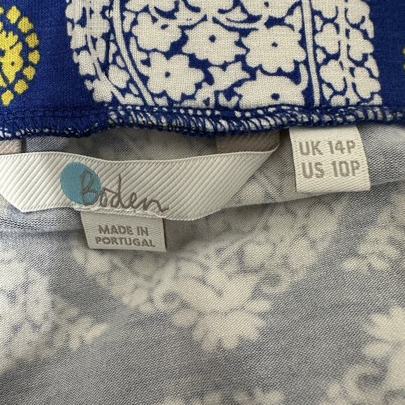 Boden Maxi Skirt Women Size 10P Petite Blue Paisley Floral Long Jersey Stretch - Picture 8 of 11